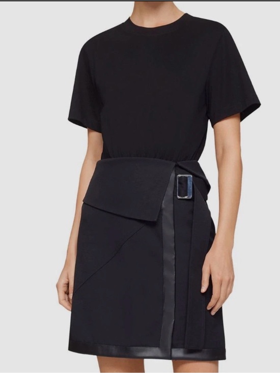 3.1 Phillip Lim Dresses & Skirts - 3.1 Phillip Lim Women's Black Mixed Media T-Shirt Combo Dress